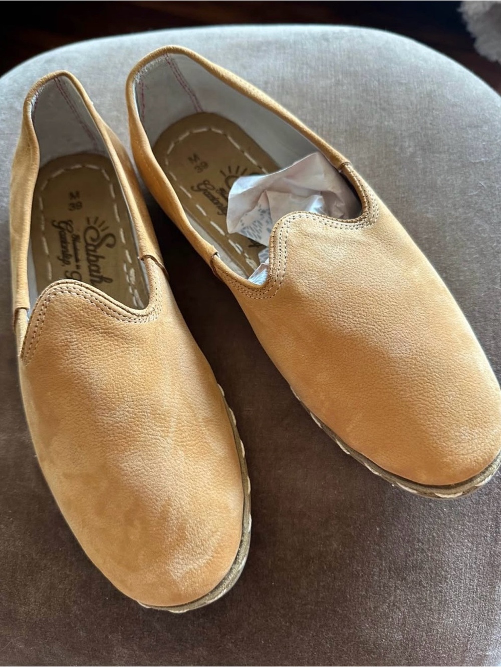 Sabah Men's Slip-On Suede Loafers in Tan